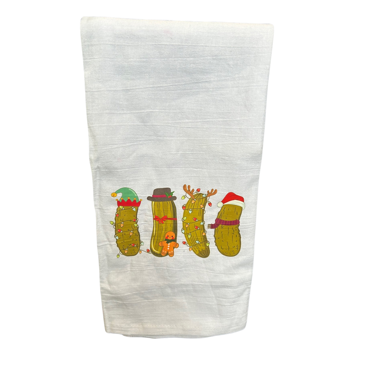 Flour Sack Christmas Pickle Quatro Tea Towel