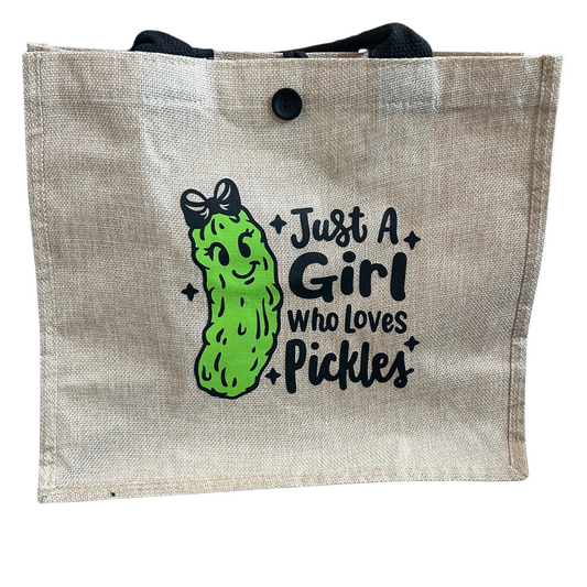 Just a Girl Who Loves Pickles - Reusable Pickle Tote Bag