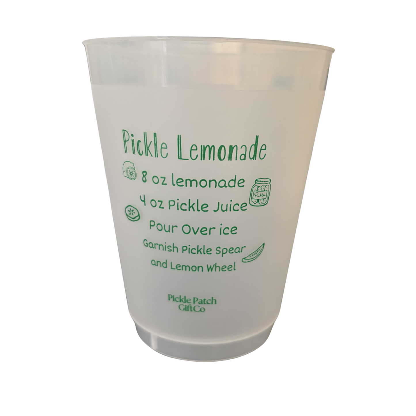Pickle Lemonade Frosted 16oz Cup Set of Four