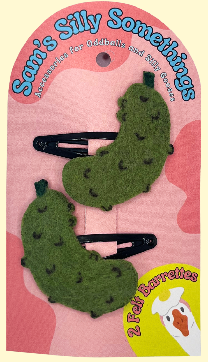 Pickle Barrettes | Felt Barrettes | Hair Accessories