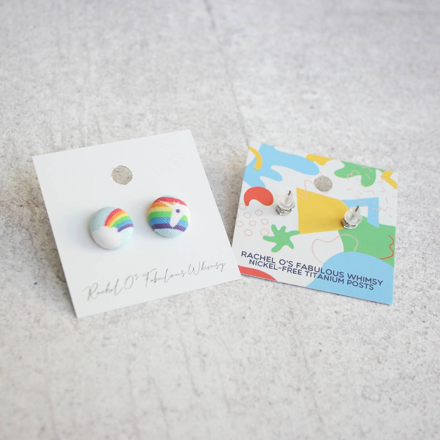 Green Pickle Fabric Button Earrings